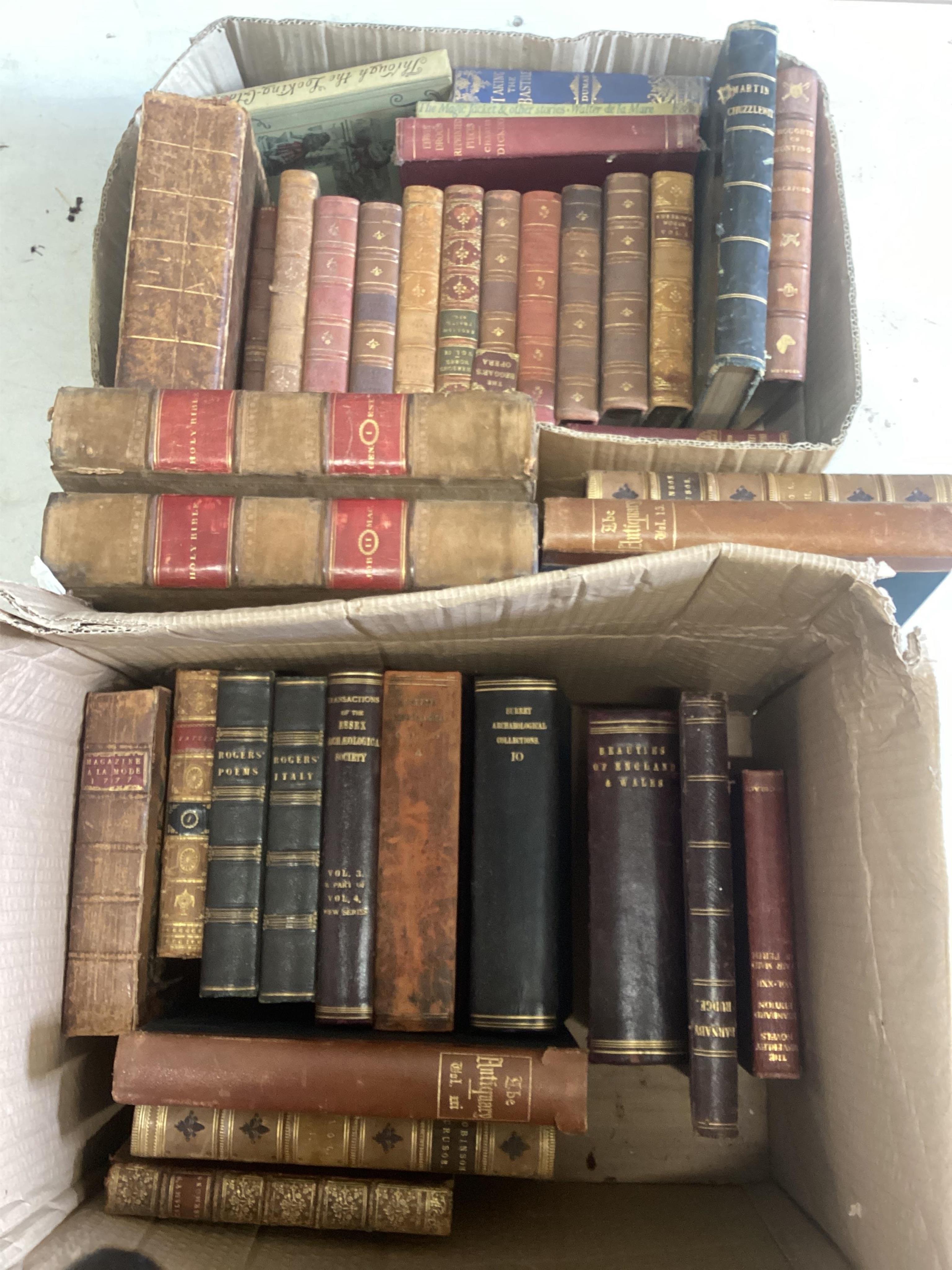Approximately thirty five assorted antiquarian and later bindings. Condition - fair